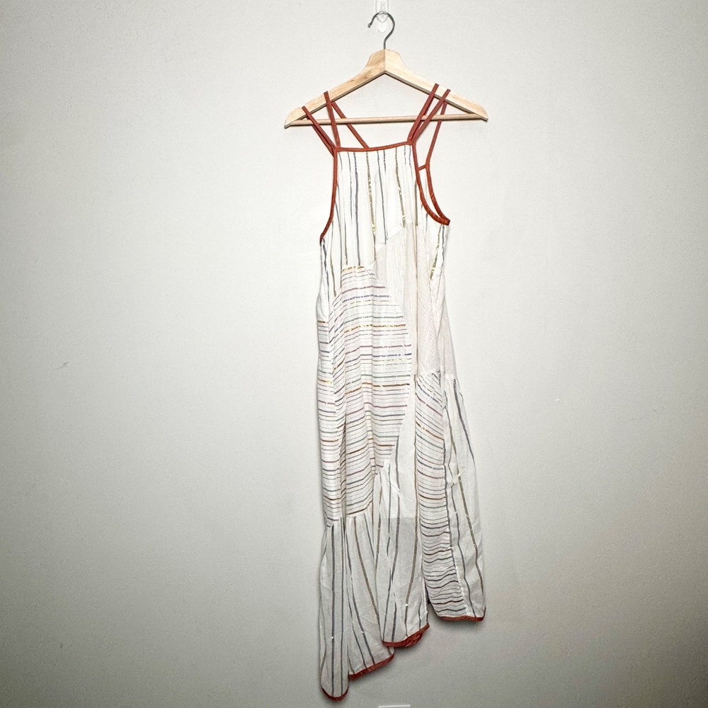 Anthropologie Akemi + Kin Sleeveless Asymmetrical Lined Cotton Maxi Dress Sz XS - Picture 2 of 12